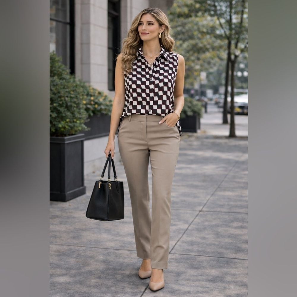 Nine West Black and Red Geometric Suit Separates